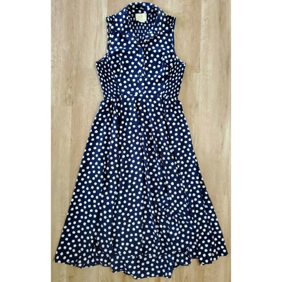 Kate Spade Womens Cloud Dot Blue White Dress 10